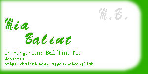 mia balint business card